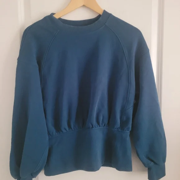 LULULEMON HUGGED WAIST BLUE PULLOVER SWEATER - Picture 2 of 7